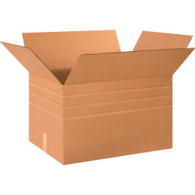 Multi Depth Cardboard Corrugated Boxes, 24"L x 18"W x 18"H, Kraft