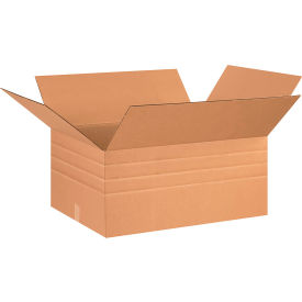 Multi Depth Cardboard Corrugated Boxes, 26"L x 20"W x 12"H, Kraft