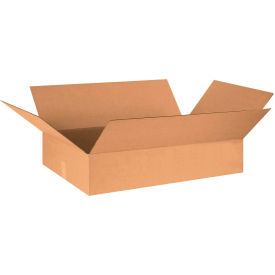 Flat Cardboard Corrugated Boxes, 30"L x 20"W x 6"H, Kraft