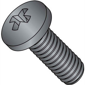 4-40 x 1/4 Phillips Pan Machine Coarse - Full Thread Stainless Steel - Black Oxide - Pack of 3000