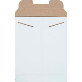 Stayflats Tab Lock Mailers, 9"W x 11-1/2"L, White, 100/Pack