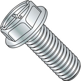 1/4-20X3/8 Combo Indent Hexwasher Machine Screw Full Thread Zinc, Pkg of 4000