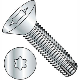 1/4-20X1 1/4 Six Lobe Flat Thread Cutting Screw Type F Fully Threaded Zinc Bake, Pkg of 2500