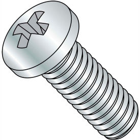 M5X25 Phillips Pan Machine Screw Full Thread Zinc, Pkg of 1000