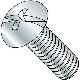 10-24X3/4 Combination Round Head Fully Threaded Machine Screw Zinc, Pkg of 2000