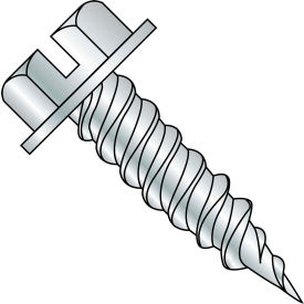 10-12X1 1/2 Slot Hex Washer Self Piercing 5/16 Across Flats Full Thread Zinc Needle Point 2000 pcs