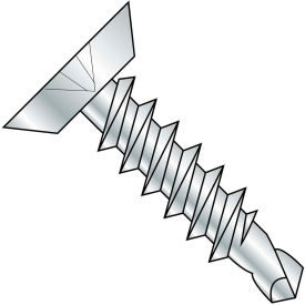 8 x 5/8 Phillips Flat Undercut Full Thread Self Drilling Screw Zinc Bake - Pkg of 10000