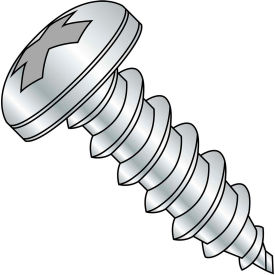 #8 x 2-1/2 Phillips Pan Self Tapping Screw Fully Threaded Zinc Bake - Pkg of 1250