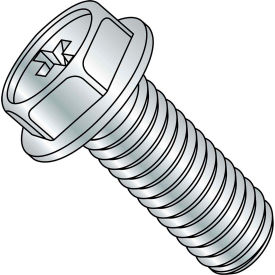1/4-20X3/4 Phillips Indented Hex Washer Machine Screw Fully Threaded Zinc, Pkg of 2000