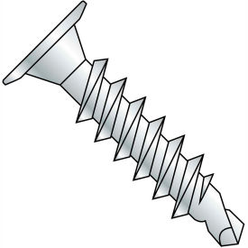 8-18X1 1/4 Phillips Wafer Head Full Thread Self Drilling Screw Zinc Bake, Pkg of 4000