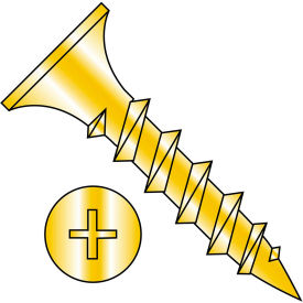 6 x 1 5/8 Phillips Recess Bugle Head Coarse Thread Drywall Screw Zinc Yellow - Pkg of 5000