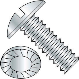 1/4-20X1 Slotted Truss Serrated Machine Screw Fully Threaded Zinc, Pkg of 2500