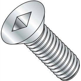 10-24X2 Square Drive Flat Head Machine Screw Fully Threaded Zinc, Pkg of 2000