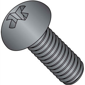 1/4-20X3/4 Phillips Round Machine Screw Fully Threaded Black Oxide, Pkg of 3000