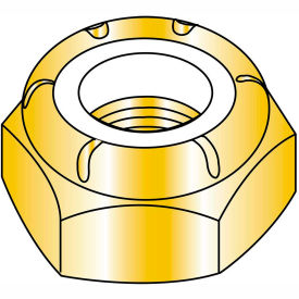 1 1/4-12 Thin Pattern Nylon Insert Hex Lock Nut Fine Thread Zinc Yellow, Pkg of 14