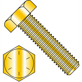 5/8-11X8 1/2 Hex Tap Bolt Grade 8 Fully Threaded Zinc Yellow, Pkg of 25