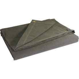 3' X 4' Super Heavy Duty Flame Resistant Canvas Tarp Olive Drab