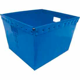Corrugated Plastic Nestable Tote, 21"L x 19"W x 14"H, Blue