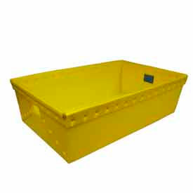 Corrugated Plastic Nestable Tote, 30-5/8"L x 18-7/8"W x 9-1/8"H, Yellow