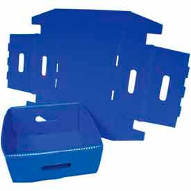 Corrugated Plastic Knockdown Tray, 13"L x 12"W x 4-1/2"H, Blue