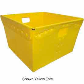 Corrugated Plastic Nestable Tote, 18-1/4"L x 18-1/4"W x 11-5/8"H, Green