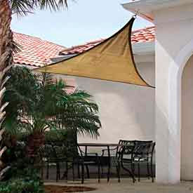 ShadeLogic Sun Shade Sail Triangle 16 ft. x 16 ft. Heavyweight, Sand