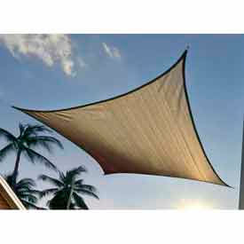 Sun Shade Sail, Square 16 ft. x 16 ft. Heavyweight, Sand