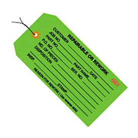 Inspection Tag Repairable Or Rework Pre Wired#5 4-3/4"L x 2-3/8"W Green