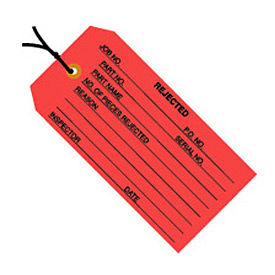 Inspection Tag, "Rejected", Pre Strung, #5, 4-3/4"L x 2-3/8"W, Red, 1000/Pk