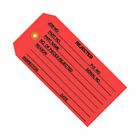 Inspection Tags, "Rejected", 4-3/4"L x 2-3/8"W, Red, 1000/Pack