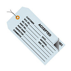 2 Part Inspection Tag Accepted, Pre Wired, Blue, 500/Pk