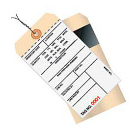 2 Part Carbon Inventory Tag 0500-0999, Pre Wired#8 6-1/4"L x 3-1/8"W, 500/Pack