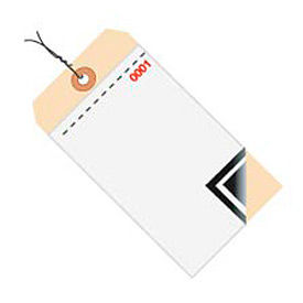 3 Part Carbon Inventory Tag, Pre Wired #8, 6-1/4"L x 3-1/8"W, 500/Pack