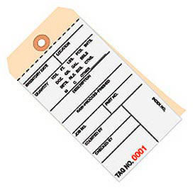 2 Part Carbonless Invoice Tag 7000-7499, Pre Wired #8 6-1/4"L x 3-1/8"W, 500/Pack
