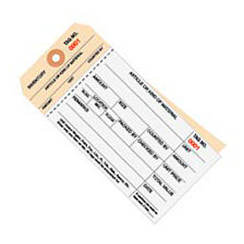 2 Part Carbonless Stub Style Inventory Tags, 1500-1999, #8, 6-1/4"L x 3-1/8"W, 500/Pack