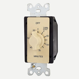 60 Minute Spring Wound Twist Timer, 125-277V, SPDT, Ivory