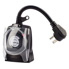 24 Hour Plug-In Timer Two Grounded Outlets, 125V, Outdoor, 30 Minute Tabs