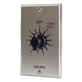 6 Hour Spring Wound Twist Timer, 125-277V, SPDT, Metal Wallplate