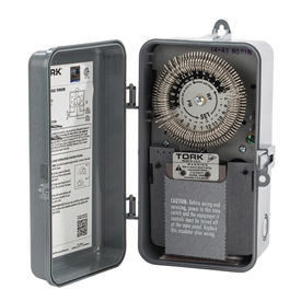 24 Hour Cycle Timer, 20A, 120V, SPDT, Indoor/Outdoor Plastic Enclosure