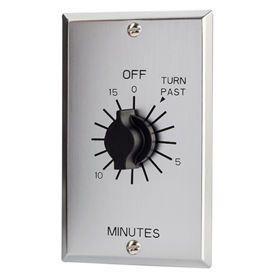 15 Minute Spring Wound Twist Timer, 125-277V, SPDT, Metal Wallplate