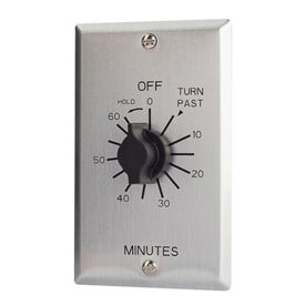 60 Minute Spring Wound Twist Timer with Hold, 125-277V, SPDT, Metal Wallplate