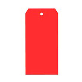 Shipping Tag #6, 5-1/4"L x 2-5/8"W, Red, 1000/Pack