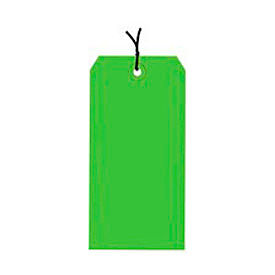 Shipping Tag Pre Strung, #1, 2-3/4"L x 1-3/8"W, Light Green, 1000/Pack