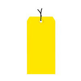 Shipping Tag Pre Strung, #3, 3-3/4"L x 1-7/8"W, Yellow, 1000/Pack