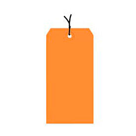 Pre Strung Shipping Tag, #8 6-1/4"L x 3-1/8"W, Orange, 1000/Pack