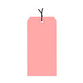 Shipping Tag Pre Strung, #5, 4-3/4"L x 2-3/8"W, Pink, 1000/Pack