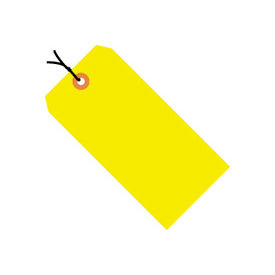 Shipping Tag, Pre Strung #1, 2-3/4"L x 1-3/8"W, Fluorescent Yellow, 1000/Pk