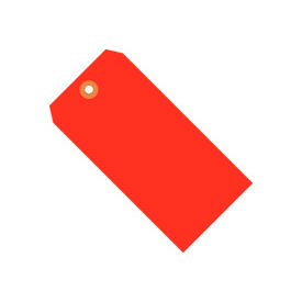 Shipping Tag #4, 4-1/4"L x 2-1/8"W, Fluorescent Red, 1000/Pack