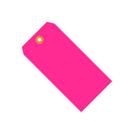 Shipping Tag #7, 5-3/4"L x 2-7/8"W, Fluorescent Pink, 1000/Pack