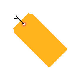 Shipping Tag Pre Strung#2, 3-1/4"L x 1-5/8"W, Fluorescent Orange, 1000/Pk